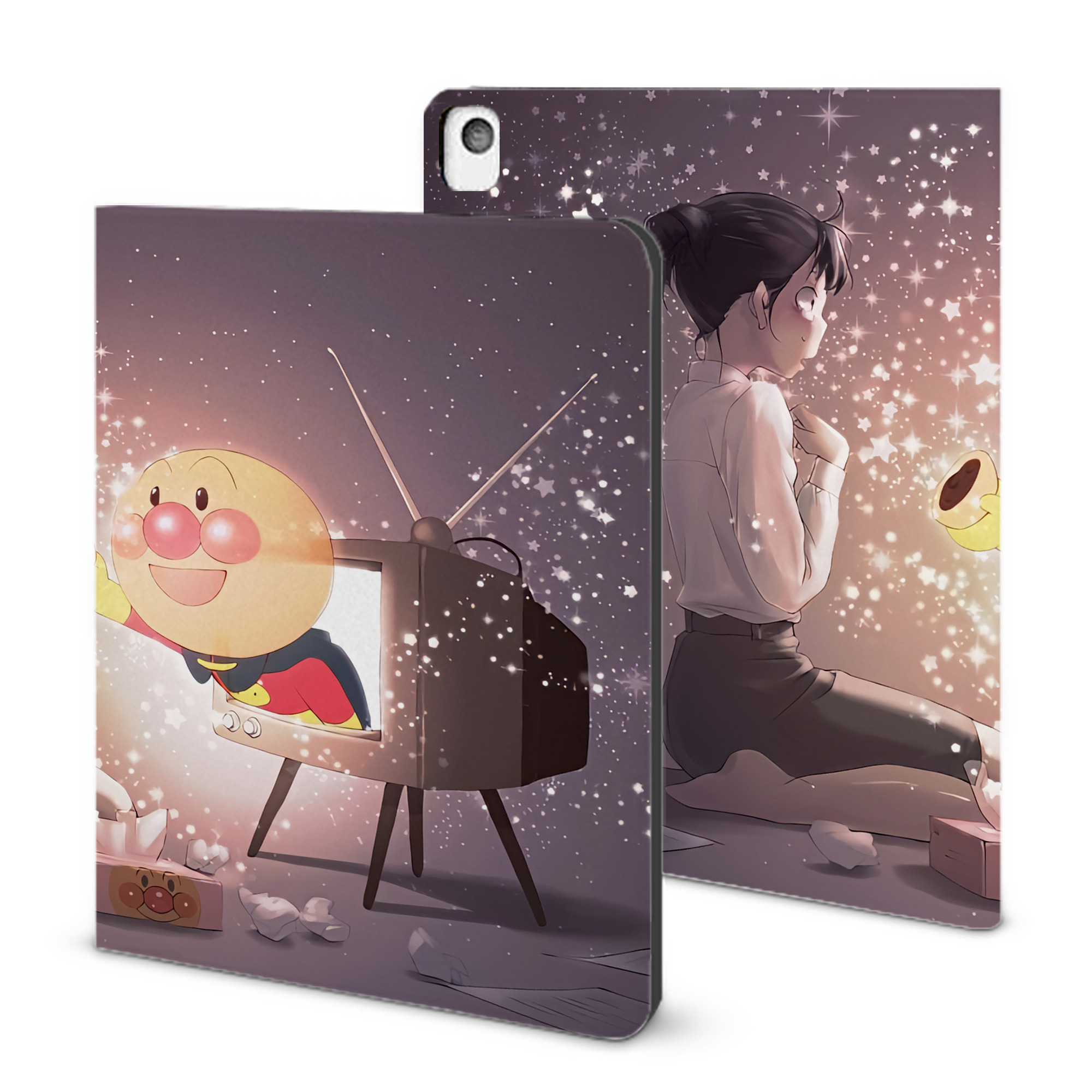 （画像用） アンパンマン Anpanman IPadケース ペンホルダー付き ブックスタイルデザイン